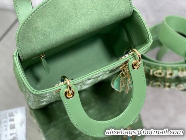 Well Crafted Dior Small Lady My ABCDior Bag in Cannage Lambskin 0523 Mint Green 2024