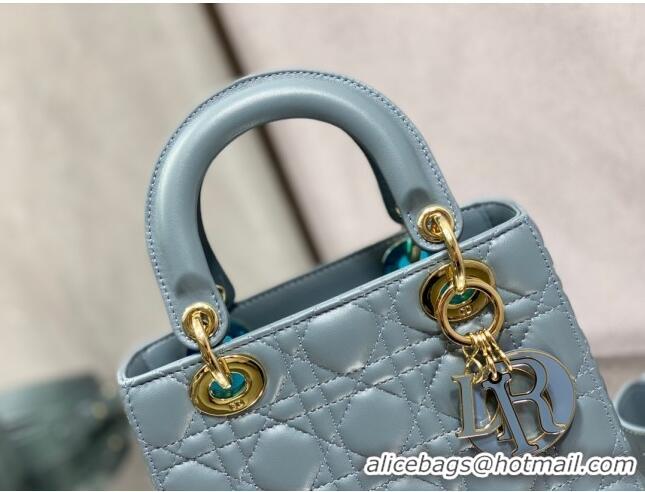 Well Crafted Dior Small Lady My ABCDior Bag in Cannage Lambskin 0523 Light Blue 2024