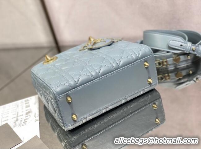 Well Crafted Dior Small Lady My ABCDior Bag in Cannage Lambskin 0523 Light Blue 2024