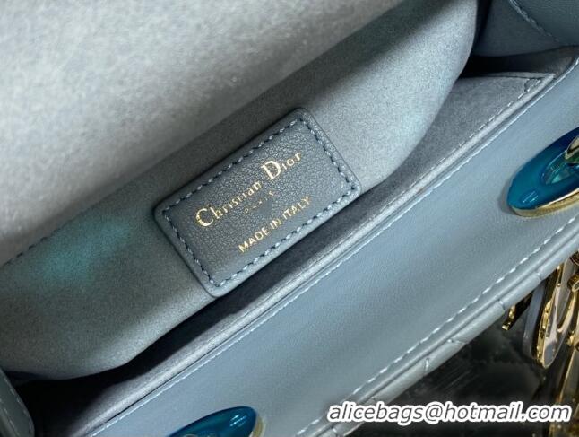 Well Crafted Dior Small Lady My ABCDior Bag in Cannage Lambskin 0523 Light Blue 2024