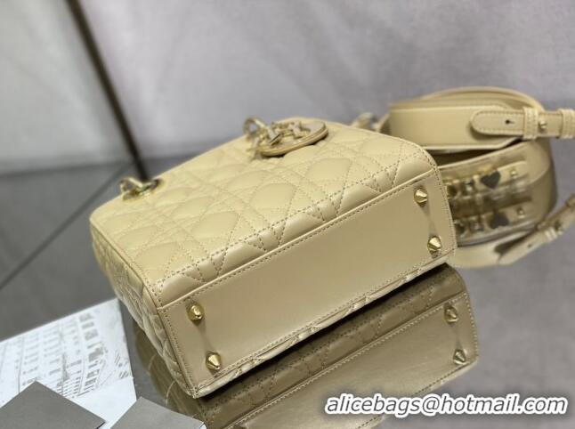 Best Price Dior Small Lady My ABCDior Bag in Cannage Lambskin 0523 Beige 2024