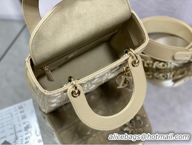 Best Price Dior Small Lady My ABCDior Bag in Cannage Lambskin 0523 Beige 2024