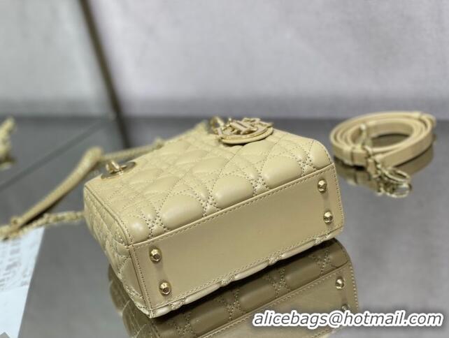 Trendy Design Dior Mini Lady Dior Bag in Cannage Lambskin 0523 Beige 2024