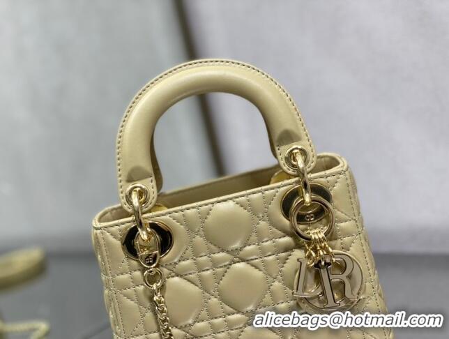 Trendy Design Dior Mini Lady Dior Bag in Cannage Lambskin 0523 Beige 2024