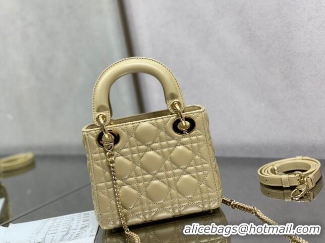 Trendy Design Dior Mini Lady Dior Bag in Cannage Lambskin 0523 Beige 2024