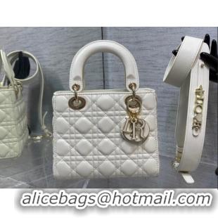 Good Product Dior Small Lady My ABCDior Bag in Cannage Lambskin 0523 White 2024