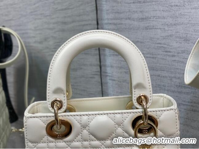 Good Product Dior Small Lady My ABCDior Bag in Cannage Lambskin 0523 White 2024