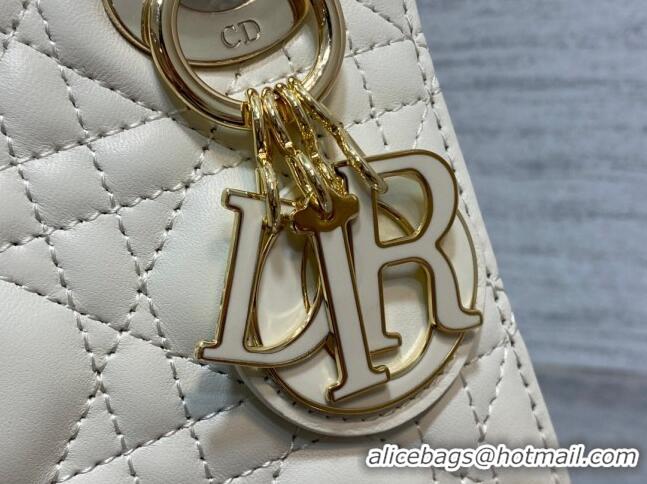 Super Quality Dior Mini Lady Dior Bag in Cannage Lambskin 0523 White 2024