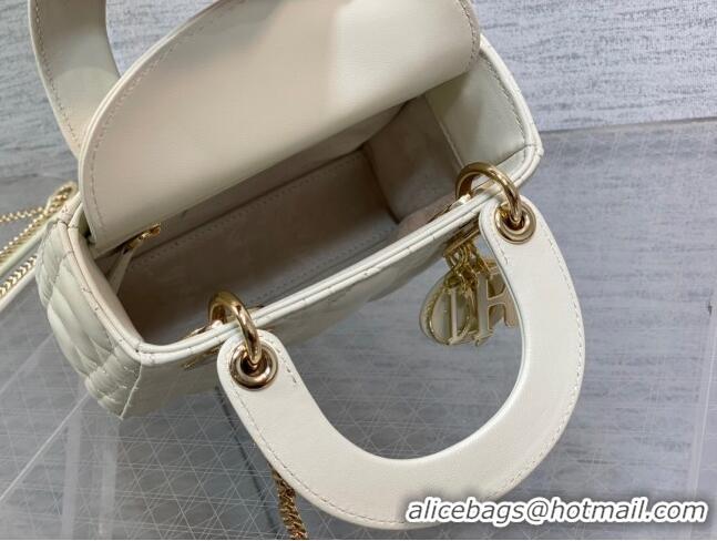 Super Quality Dior Mini Lady Dior Bag in Cannage Lambskin 0523 White 2024