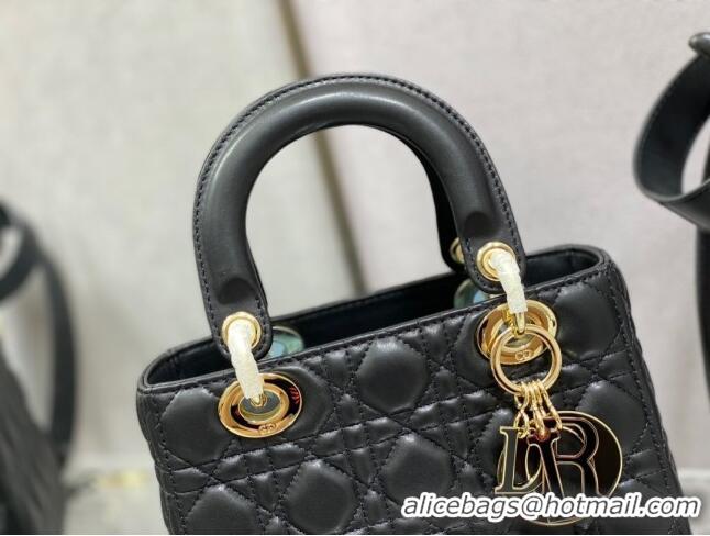 Pretty Style Dior Small Lady My ABCDior Bag in Cannage Lambskin 0523 Black 2024