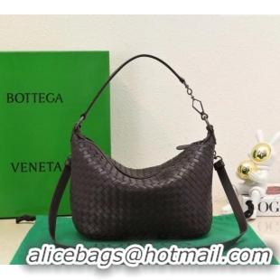 Top Quality Bottega Veneta Classic Top Handle Bag in Intrecciato Leather BV9842 Dark Brown 2024