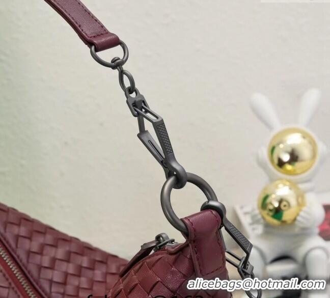 Buy Fashionable Bottega Veneta Classic Top Handle Bag in Intrecciato Leather BV9842 Burgundy 2024