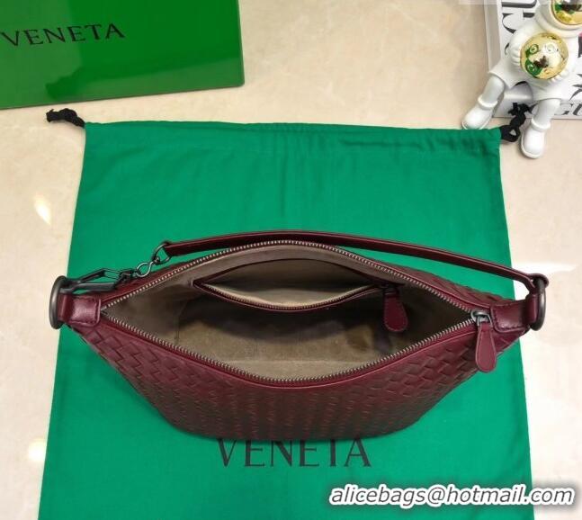 Buy Fashionable Bottega Veneta Classic Top Handle Bag in Intrecciato Leather BV9842 Burgundy 2024