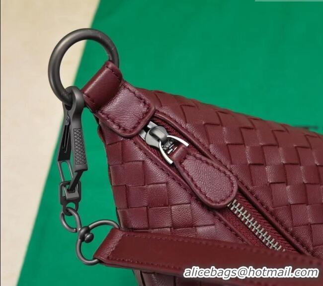 Buy Fashionable Bottega Veneta Classic Top Handle Bag in Intrecciato Leather BV9842 Burgundy 2024