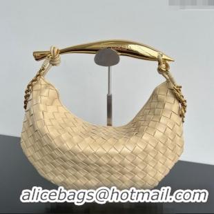 Grade Quality Bottega Veneta Sardine Top handle Bag With Chain Intrecciato Leather 776768 Porridge Beige 2024