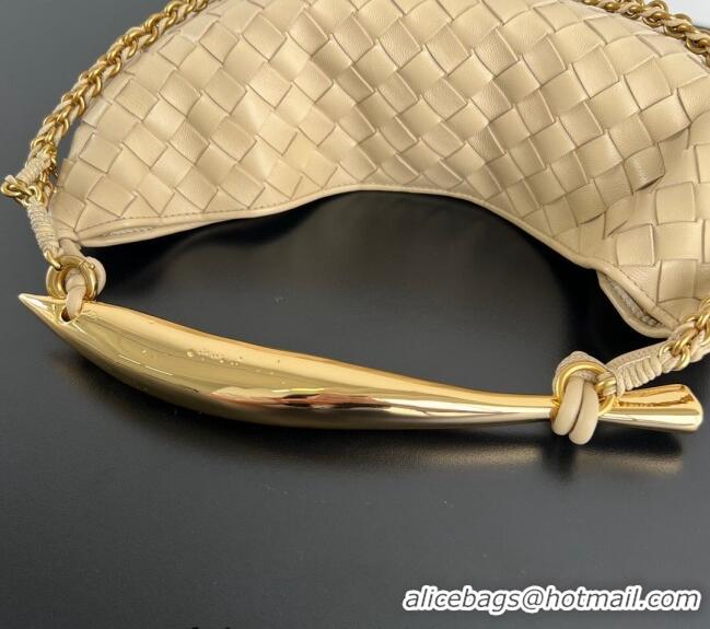 Grade Quality Bottega Veneta Sardine Top handle Bag With Chain Intrecciato Leather 776768 Porridge Beige 2024