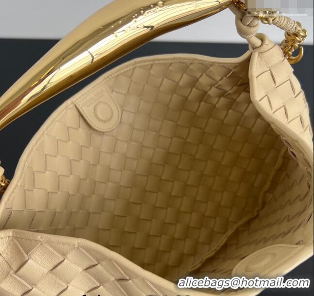 Grade Quality Bottega Veneta Sardine Top handle Bag With Chain Intrecciato Leather 776768 Porridge Beige 2024