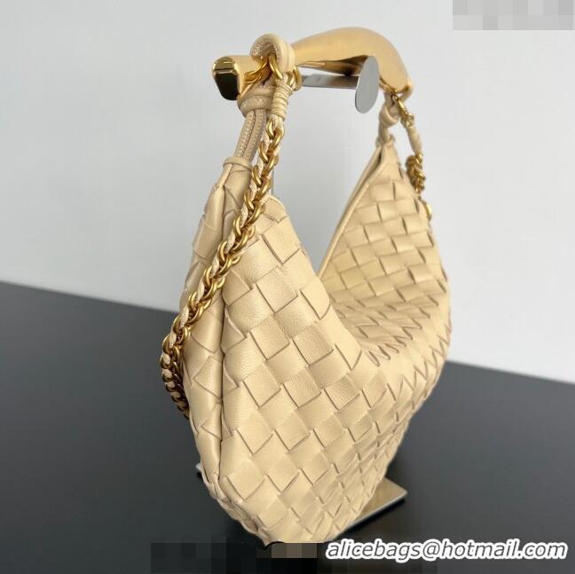 Grade Quality Bottega Veneta Sardine Top handle Bag With Chain Intrecciato Leather 776768 Porridge Beige 2024