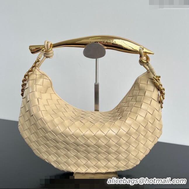 Grade Quality Bottega Veneta Sardine Top handle Bag With Chain Intrecciato Leather 776768 Porridge Beige 2024