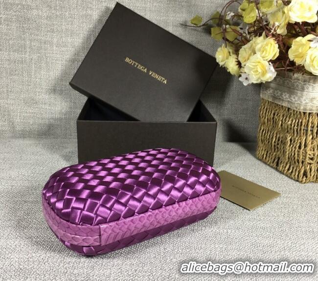 Promotional Bottega Veneta Satin Knot Mini Clutch BV8651 Shiny Purple 2024