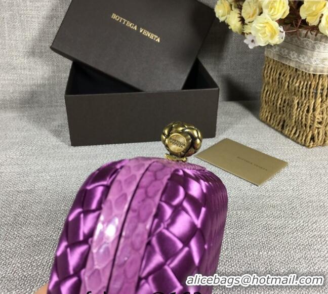 Promotional Bottega Veneta Satin Knot Mini Clutch BV8651 Shiny Purple 2024