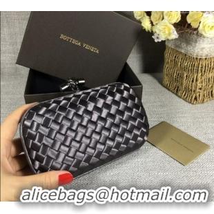 Famous Brand Bottega Veneta Satin Knot Mini Clutch BV8651 Dark Grey 2024