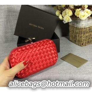 Unique Grade Bottega Veneta Satin Knot Mini Clutch BV8651 Red 2024