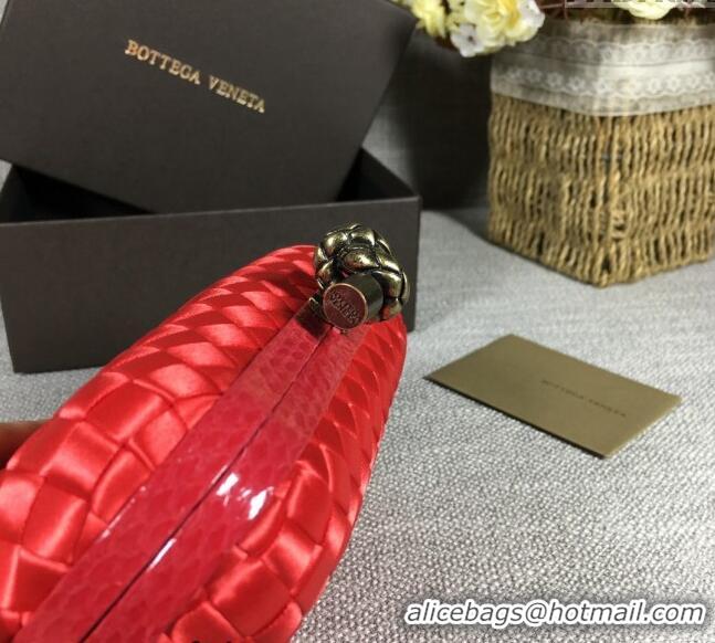 Unique Grade Bottega Veneta Satin Knot Mini Clutch BV8651 Red 2024