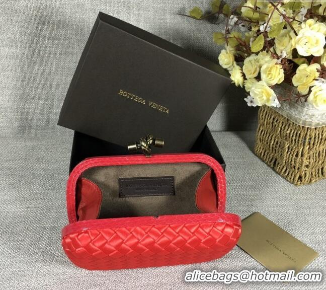 Unique Grade Bottega Veneta Satin Knot Mini Clutch BV8651 Red 2024