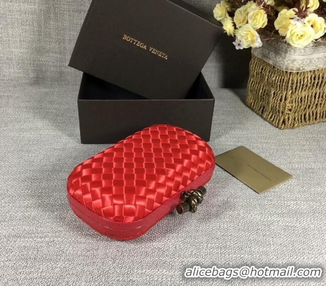 Unique Grade Bottega Veneta Satin Knot Mini Clutch BV8651 Red 2024