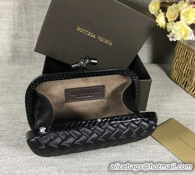 Pretty Style Bottega Veneta Satin Knot Mini Clutch BV8651 Black 2024