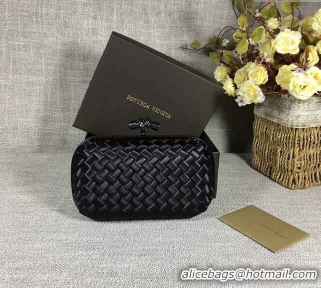 Pretty Style Bottega Veneta Satin Knot Mini Clutch BV8651 Black 2024