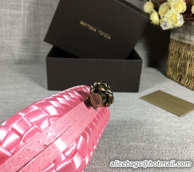 Pretty Style Bottega Veneta Satin Knot Mini Clutch BV8651 Pink 2024