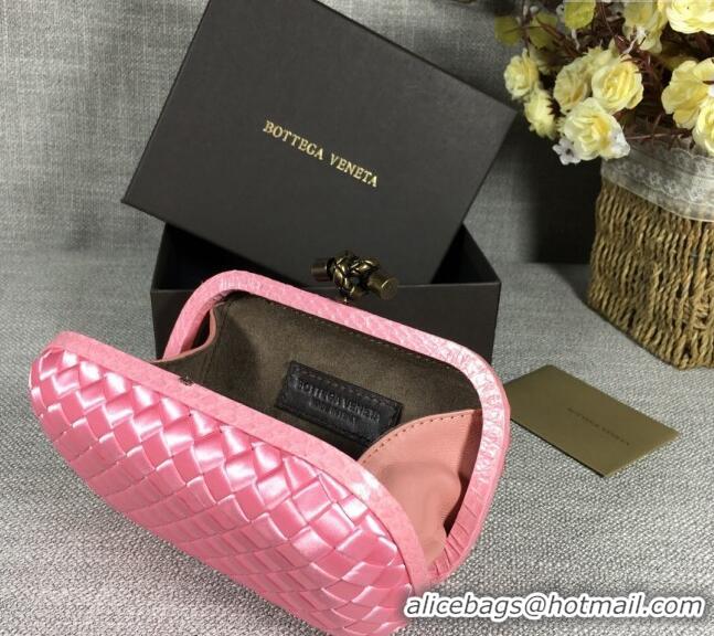 Pretty Style Bottega Veneta Satin Knot Mini Clutch BV8651 Pink 2024