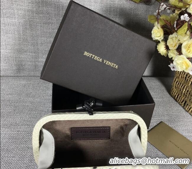 Top Quality Bottega Veneta Satin Knot Mini Clutch BV8651 Light Silver 2024