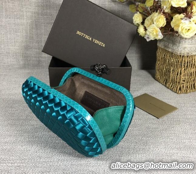 Unique Discount Bottega Veneta Satin Knot Mini Clutch BV8651 Lake Green 2024