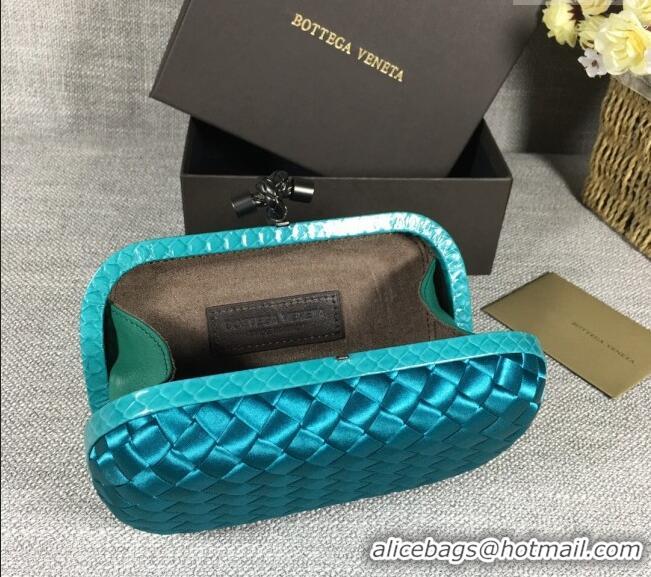 Unique Discount Bottega Veneta Satin Knot Mini Clutch BV8651 Lake Green 2024