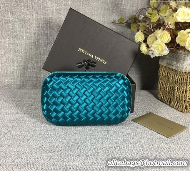 Unique Discount Bottega Veneta Satin Knot Mini Clutch BV8651 Lake Green 2024