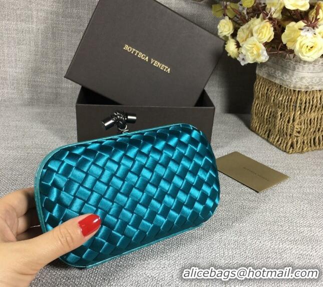 Unique Discount Bottega Veneta Satin Knot Mini Clutch BV8651 Lake Green 2024