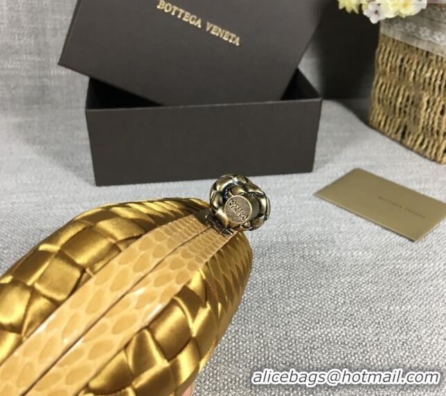 Big Discount Bottega Veneta Satin Knot Mini Clutch BV8651 Bronze Gold 2024