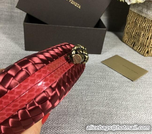 Good Looking Bottega Veneta Satin Knot Mini Clutch BV8651 Burgundy 2024