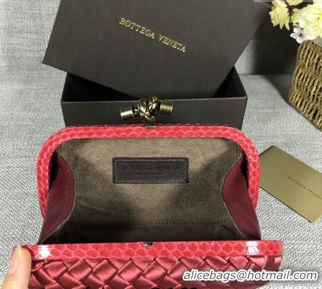 Good Looking Bottega Veneta Satin Knot Mini Clutch BV8651 Burgundy 2024