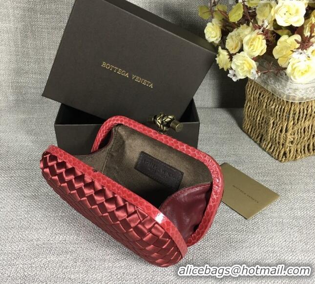 Good Looking Bottega Veneta Satin Knot Mini Clutch BV8651 Burgundy 2024