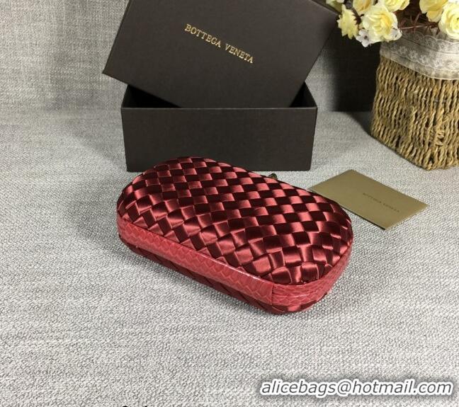 Good Looking Bottega Veneta Satin Knot Mini Clutch BV8651 Burgundy 2024