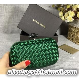 Good Product Bottega Veneta Satin Knot Mini Clutch BV8651 Dark Green 2024