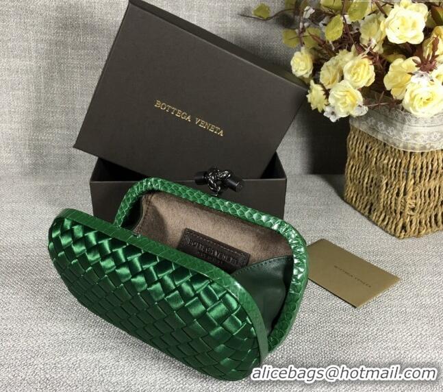 Good Product Bottega Veneta Satin Knot Mini Clutch BV8651 Dark Green 2024