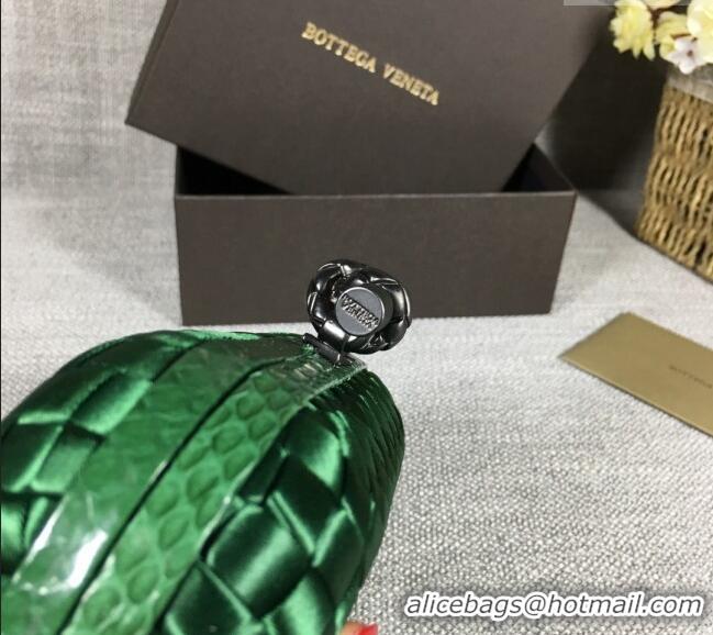 Good Product Bottega Veneta Satin Knot Mini Clutch BV8651 Dark Green 2024