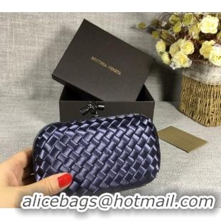 Low Cost Bottega Veneta Satin Knot Mini Clutch BV8651 Dusty Blue 2024