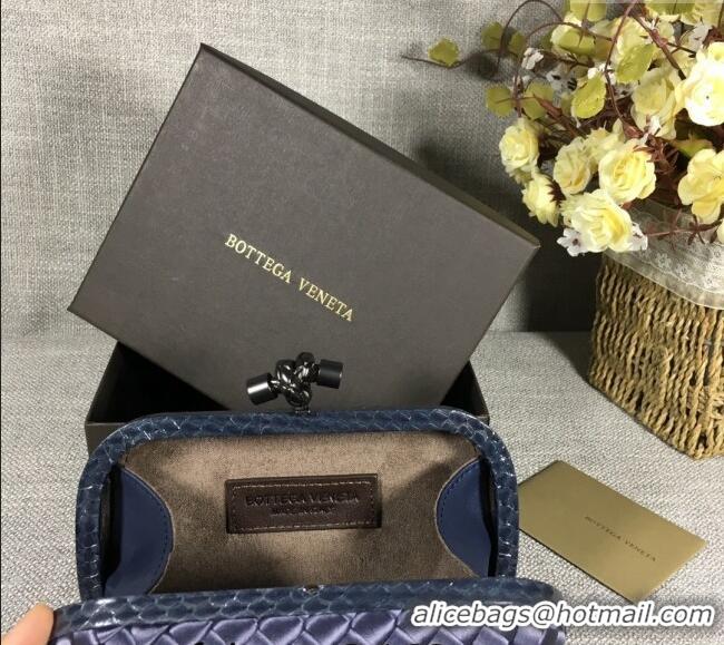 Low Cost Bottega Veneta Satin Knot Mini Clutch BV8651 Dusty Blue 2024