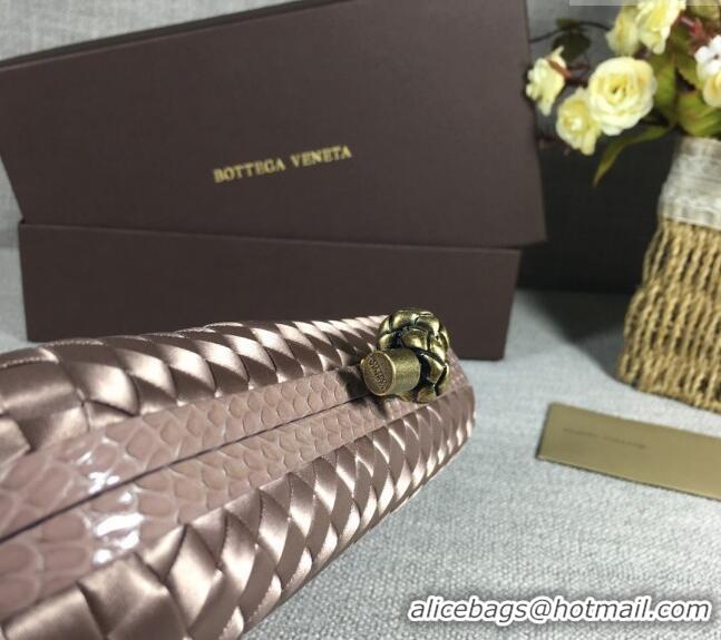 Well Crafted Bottega Veneta Satin Knot Long Clutch BV8651 Dusty Beige 2024